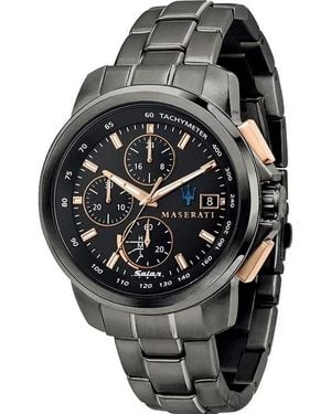 Maserati Black Stainless Steel Sport Watch