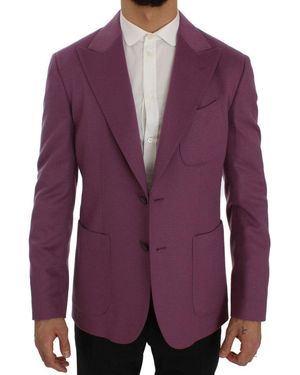 Dolce & Gabbana Cashmere Slim Fit Blazer Jacket - Purple