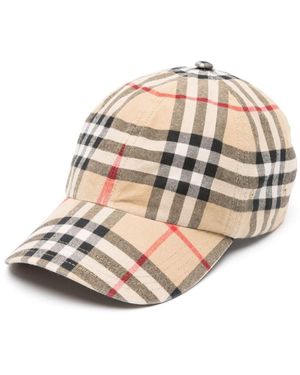 Burberry Check Motif Baseball Cap - Natural