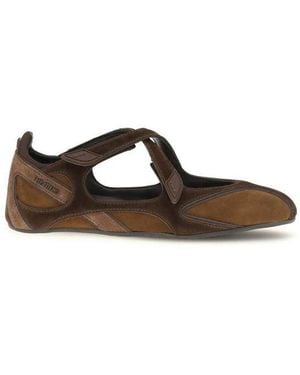The Attico Brown Calf Leather Bos Taurus Ballet Flats