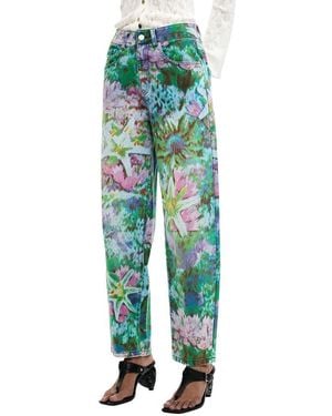 Desigual Cotton Mom Jeans - Green