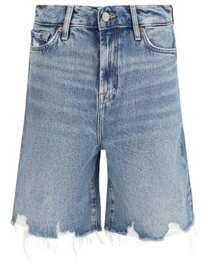7FOR Blue Cotton Bermuda Shorts