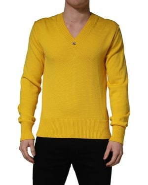 Dolce & Gabbana Wool Knitted V - Yellow