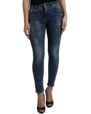 Dolce & Gabbana Blue Cotton Skinny Jeans