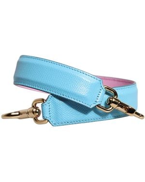 Dolce & Gabbana Pink Blue Leather Handle Bag Shoulder Strap