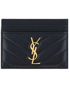 Saint Laurent Lamb Ovis Aries Aries Wallet - Blue