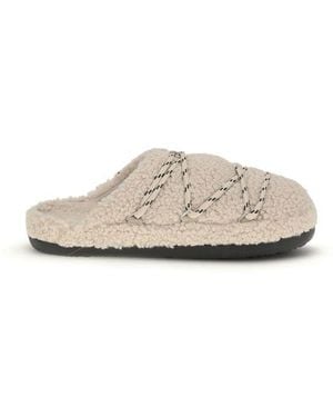 Moon Boot Beige Polyamide Flats - Natural