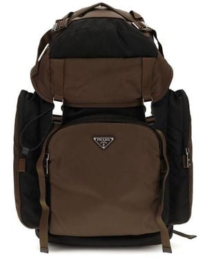 Prada Brown Recycled Polyamide Backpack - Black
