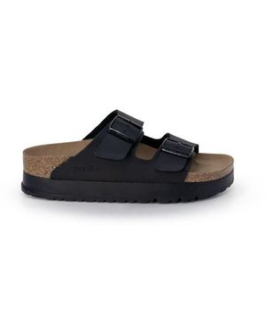 Birkenstock Black Synthetic Platform Sandals