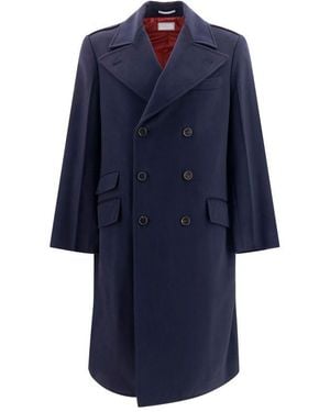 Brunello Cucinelli Blue Wool Oves Aries Coat