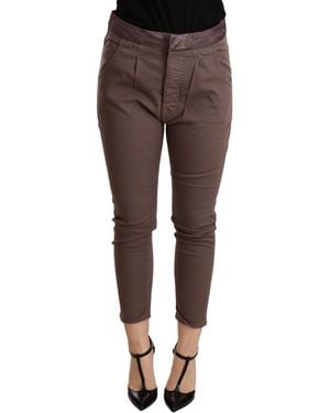 CYCLE Brown Mid Waist Cropped Skinny Stretch Trouser - Black