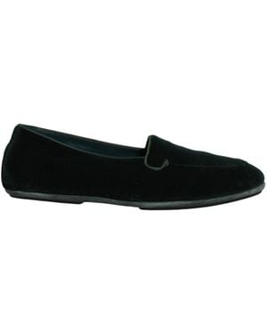 Dolce & Gabbana Green Velvet Slip On Men Flats Loafers Shoes - Black