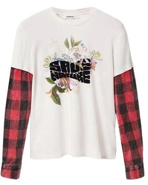 Desigual Cotton Long Sleeve T-Shirt - Red