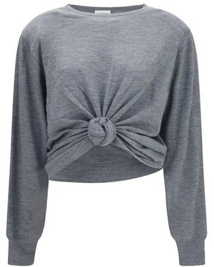 Magda Butrym Wool Oves Aries Long Sleeve T-Shirt - Grey