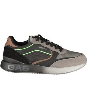 Gas Black Polyurethane Mens Trainer