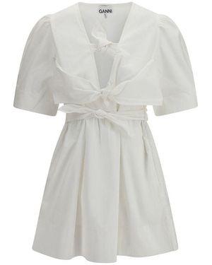 Ganni White Cotton Casual Dress