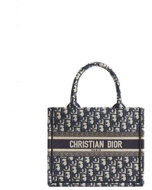 Dior Blue Cotton Tote Bag - Black