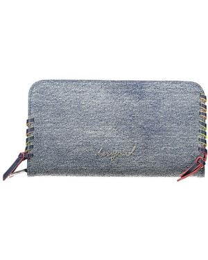 Desigual Blue Cotton Wallet - Grey