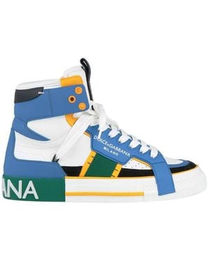 Dolce & Gabbana Multicolour Calfskin Trainer - Blue