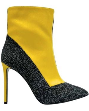 Borbonese Yellow Genuine Leather Boot - Blue