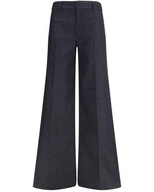 DARKPARK Black Polyester Flared Trousers - Blue