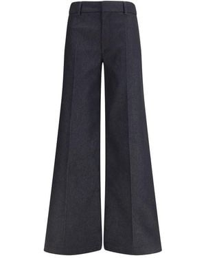 DARKPARK Black Polyester Flared Pants - Blue