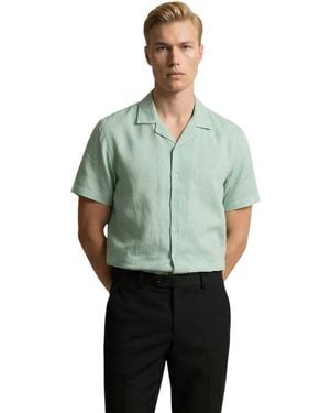 Gianni Lupo Green Linen Shortsleeve Shirt