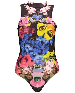 Desigual Black Polyester Bodysuit - Multicolour