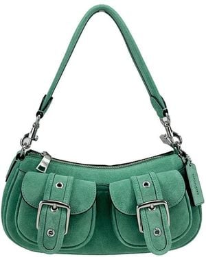 COACH Ashton Suede Shoulder Bag Purse - Green