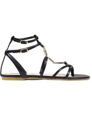 Liu Jo Black Polyethylene Flat Sandals - Multicolor