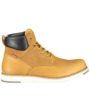 Levi's Beige Leather Men Boot - Yellow