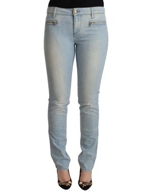 Mila Schon Mila Schön Cotton Mid Waist Slim Fit Denim Jeans - Blue