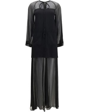 forte_forte Black Viscose Casual Dress