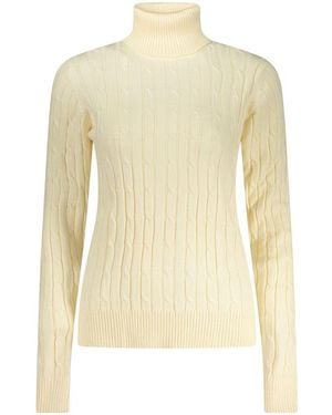 Norway 1963 White Viscose 's Turtleneck Jumper - Yellow