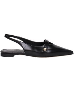 Max Mara Black Leather Ballet Flats