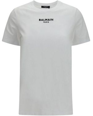 Balmain White Cotton T - Grey
