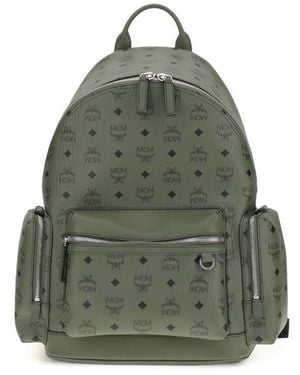 MCM Printed Canvas Stark Backpack - Green