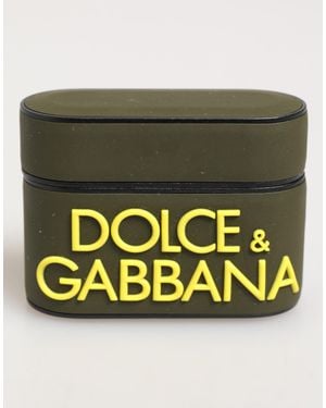 Dolce & Gabbana Rubber Logo Embossed Accessory Airpods Case - Green