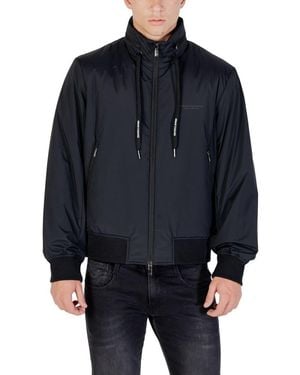 ARMANI EXCHANGE Black Polyamide Bomber - Blue