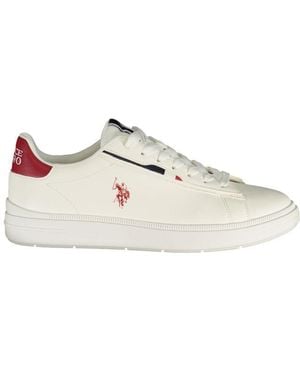 U.S. POLO ASSN. White Polyurethane Men's Trainer - Multicolour