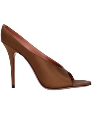 AMINA MUADDI Satin High Heel Court Shoes - Brown