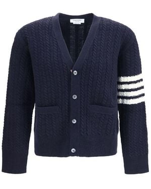 Thom Browne Blue Wool Oves Aries Cardigan