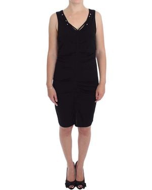 Roccobarocco Black Stretch Wiggle Pencil Sheath Bodycon Dress