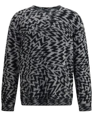 Laneus Gray Wool Sweatshirt - Black