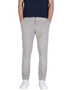 Borghese Gray Cotton Casual Pants - Blue