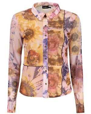 Desigual Pink Polyester S Shirt