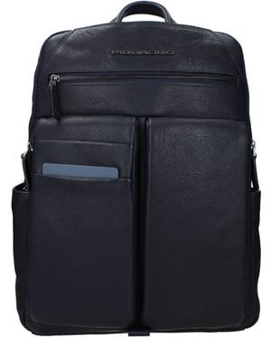 Piquadro Blue Leather Backpack