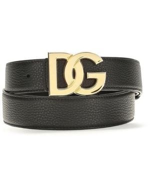 Dolce & Gabbana Black Calf Leather Bos Taurus Regular Belt