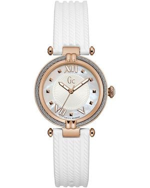Gc White Synthetic Watch - Metallic