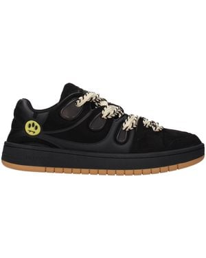 Barrow Black Leather Sneakers
